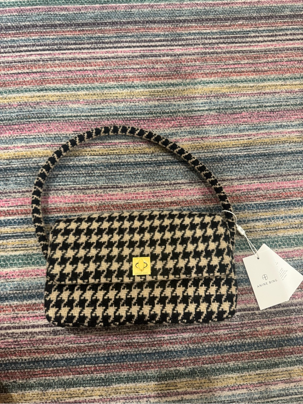 NWT Annie Bing Houndstooth bag